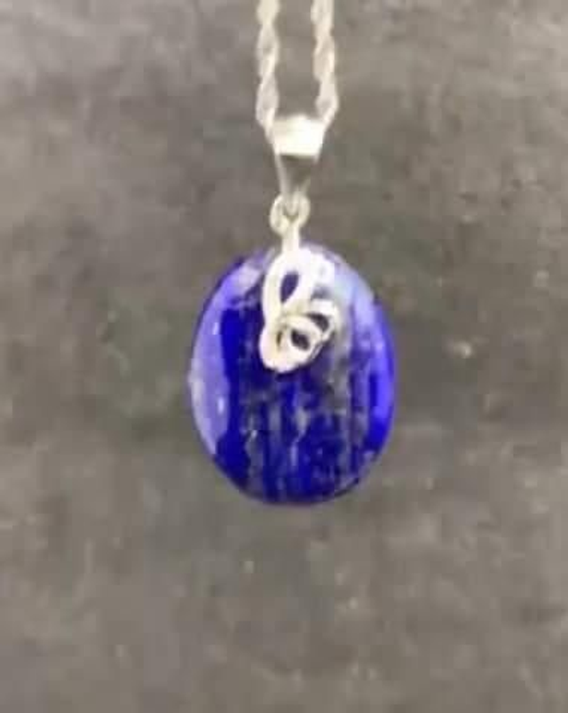 Lapis lazuli bélière et chaîne argent 