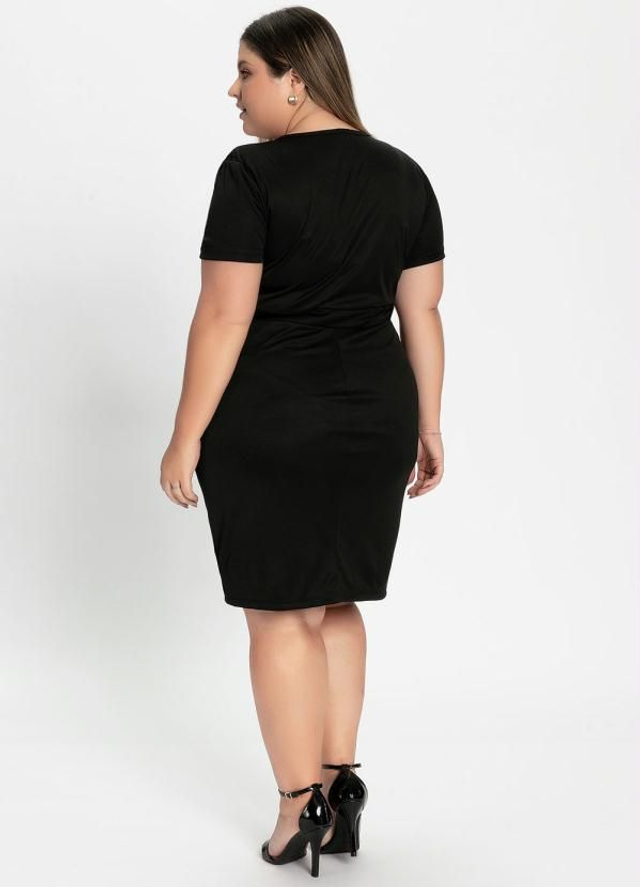 Vestido Geométrico Com Manga Curta Plus Size | Marguerite