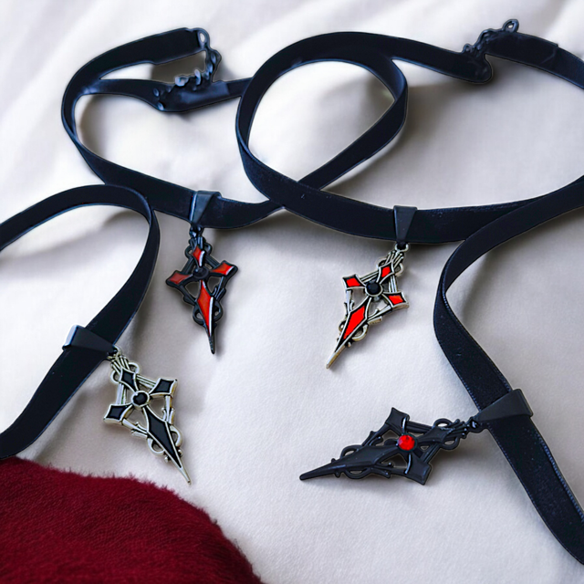 Colliers INFERNUM – Ras-du-Cou en Velours et Acier