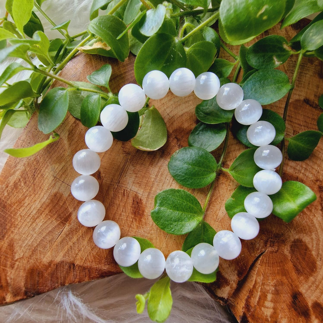 Selenite Beaded Bracelet 