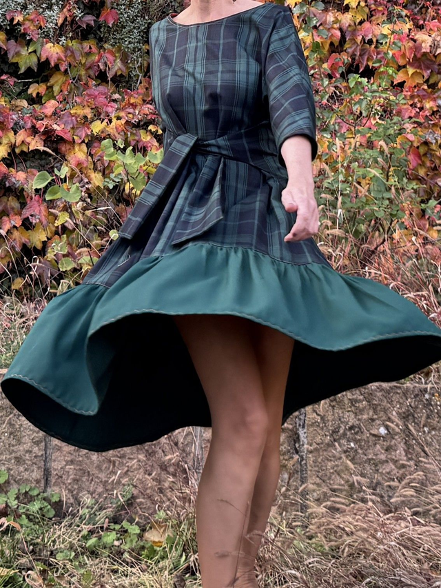 Robe Folkado verte tartan