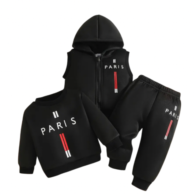 3-delige set broek met trui en bodywarmer paris 
