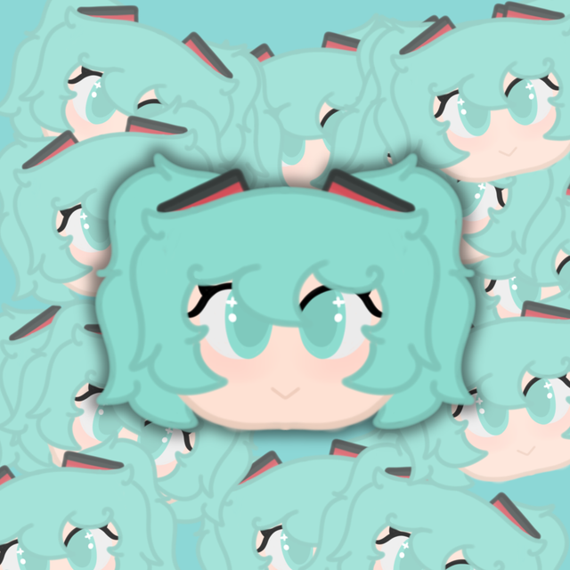 Hatsune Miku Chibi Head Sticker