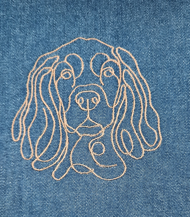 Dog walking bag - line art