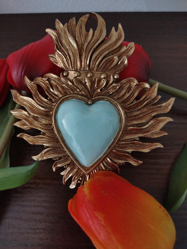 💚 Ex-voto Cœur Amande – Flamme de Sérénité