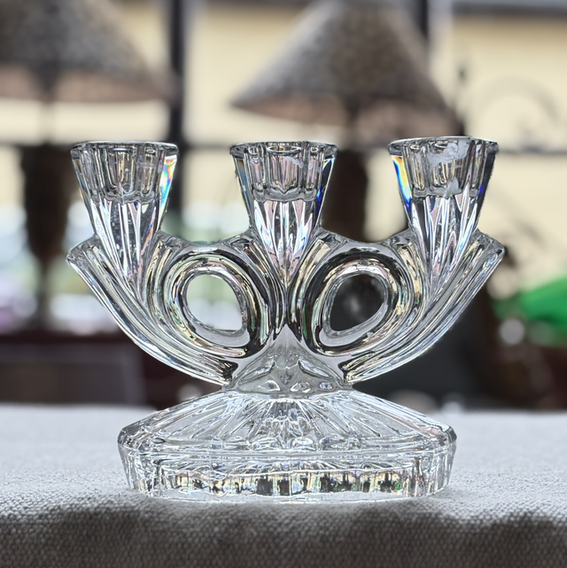 Kerzenhalter 3- armig Kristallglas