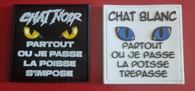 Patch PVC – Chat Noir / Chat Blanc « La Poisse »