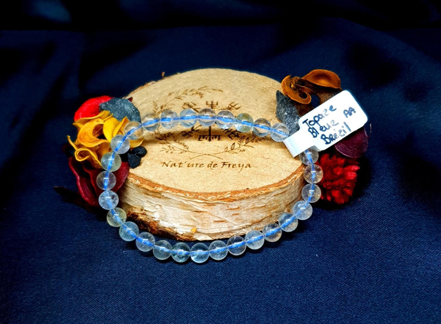 Bracelet Topaze bleue du brésil AA