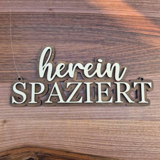 Türschild, herein SPAZIERT (gross)