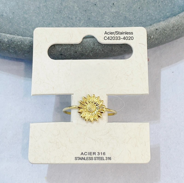 Bague fleur réglable 