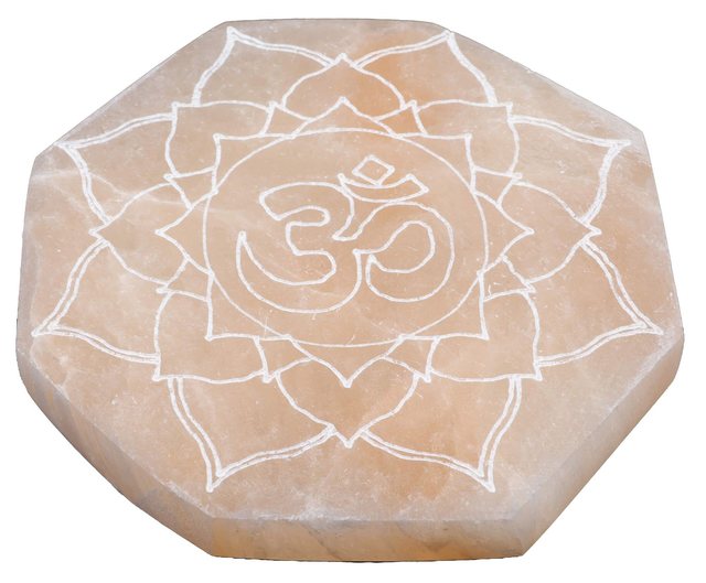 Plaque de rechargement en Sélénite " Om "