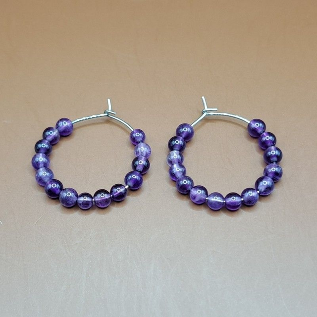 Créoles améthyste 4 mm