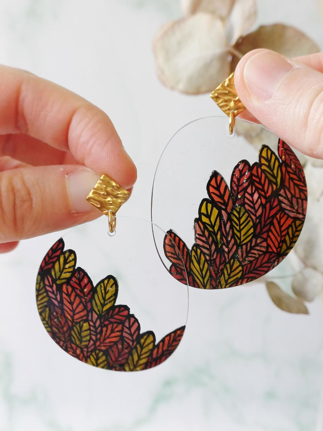 " Florilège " Boucles d'oreilles verres de lunettes 
