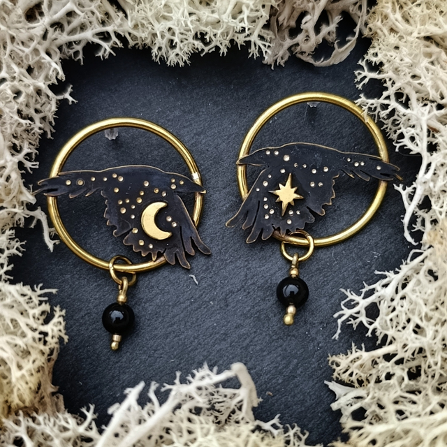 ONIRISMES - Boucles d'oreilles " Morrigan" (Version 2)