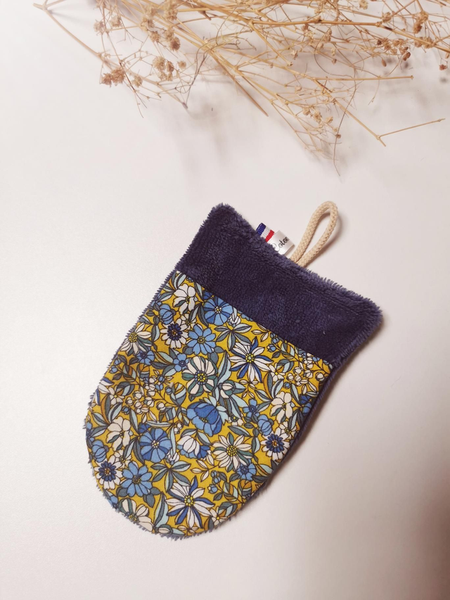 Gant de toilette fleurs 