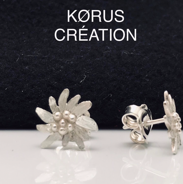 Boucles d’oreilles Edelweiss clous