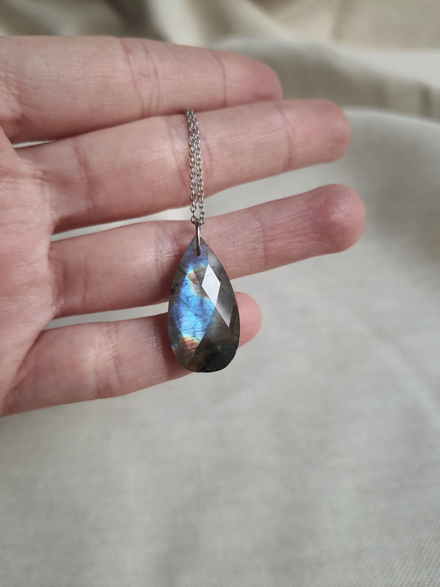Collier Aurore argenté - Labradorite