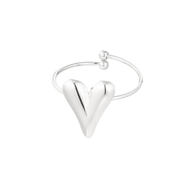 Ring heart zilver