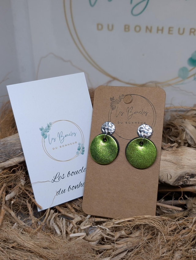 Boucles d&#039;oreilles Anti Gaspi vert pomme ag202