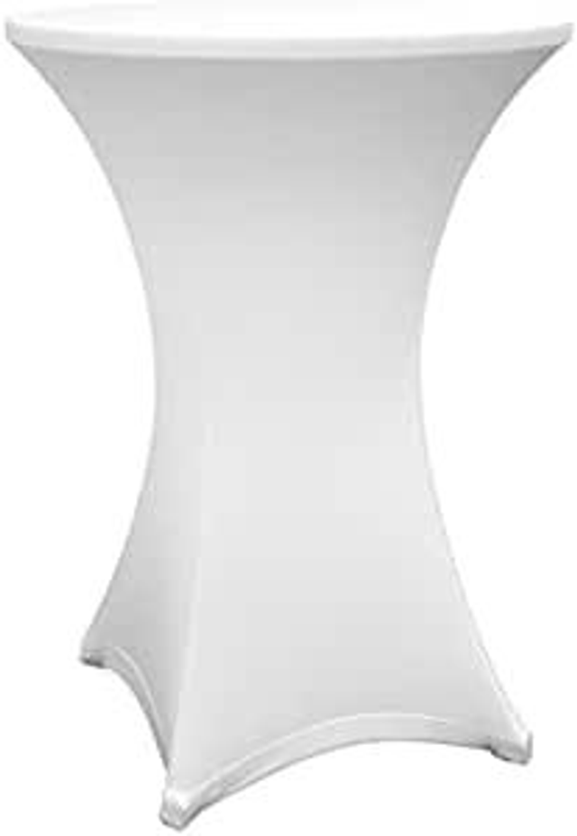 Stehtisch Klappbar mit Tischüberzug 80cm weiß