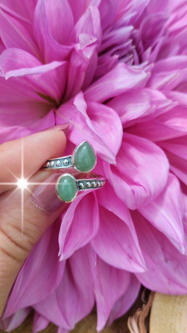 Bague Argent et Aventurine verte