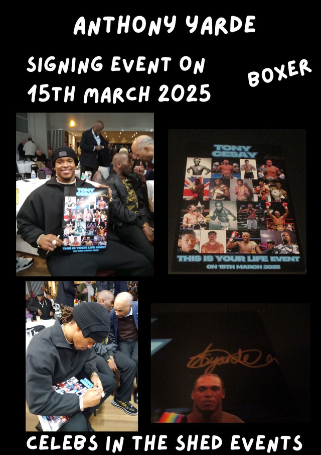 Anthony Yarde Limited Edition Signed A3 Tony Cesay This Is Your Life Event Print At Our Private Signing Event On 15th March 2025 BUY NOW