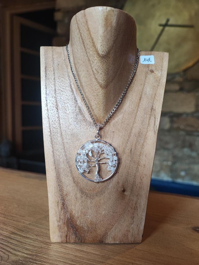 Pendentif arbre de vie cristal de roche 