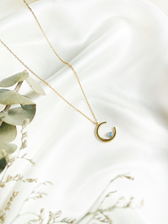 Collier Luna | Bleu gris clair