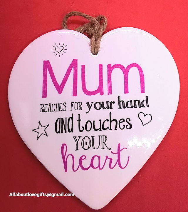 Beautiful Colourful Ceramic Heart Plaque Various designs to Choose.