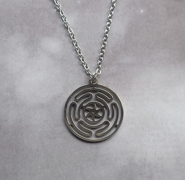 Hecates Wheel Steel Necklace 
