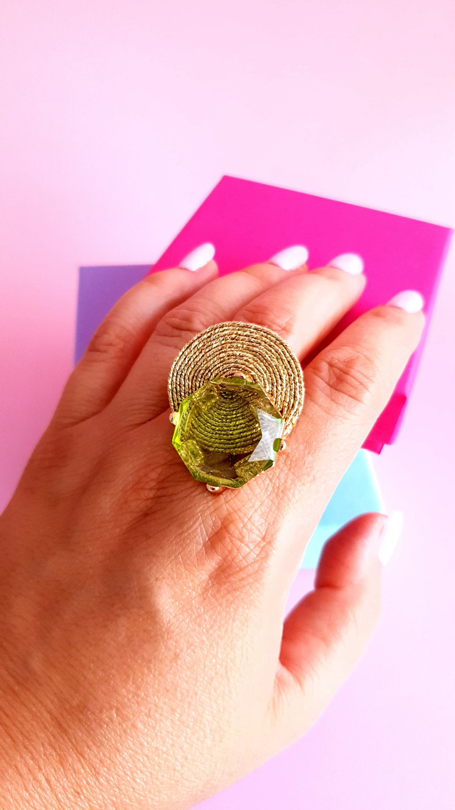 Bague Tourbillons vert