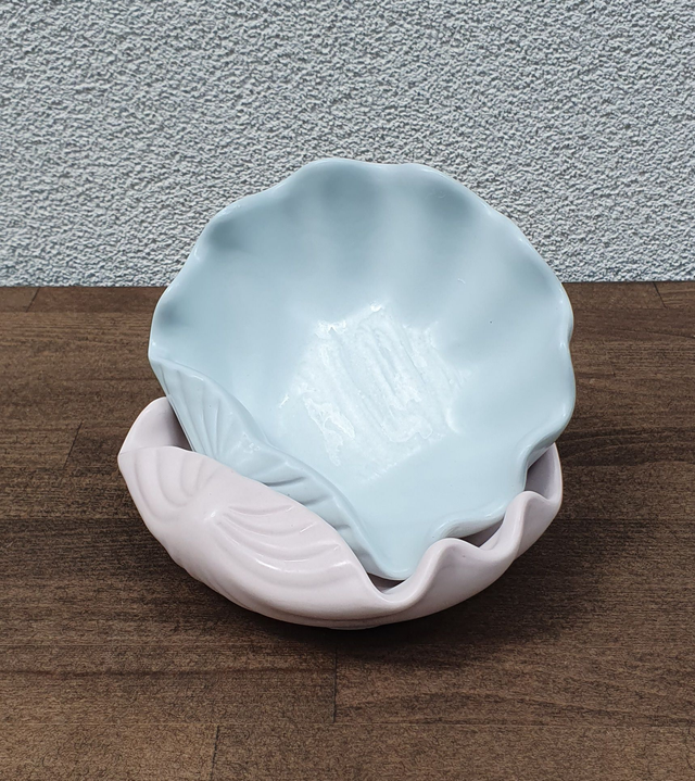 Kagyló ékszertartó - babakék