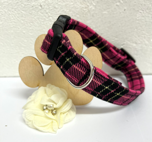 Pink & Black Tartan Collar  