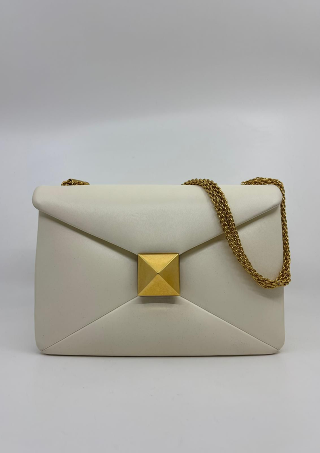 BOLSO ONE STUD CUERO BLANCO VALENTINO GARAVANI 