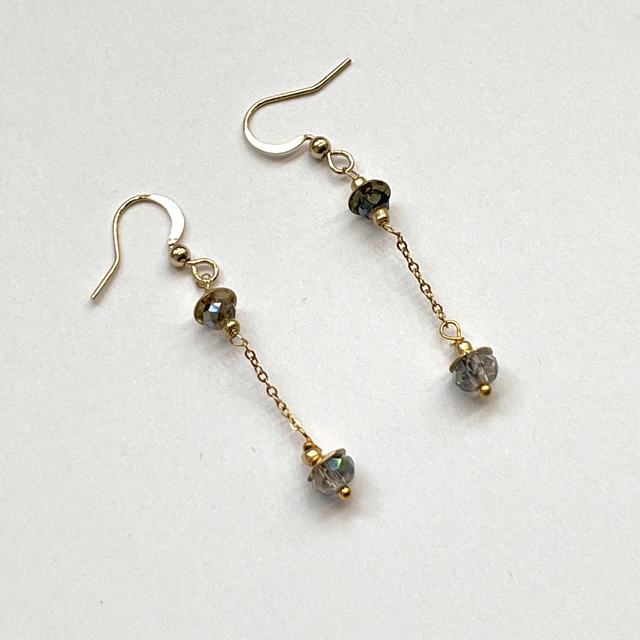 Boucles d'oreilles cristal bleu orage