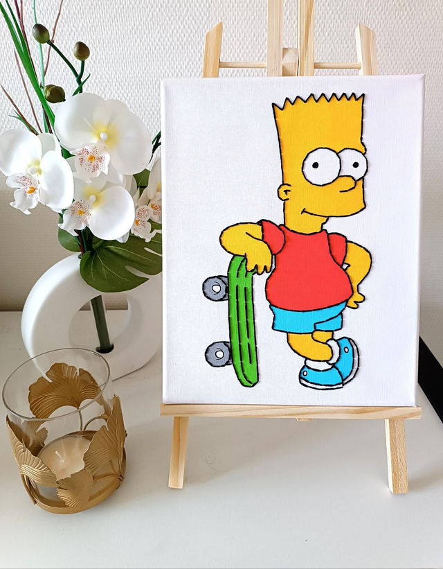 Toile brodée Skate