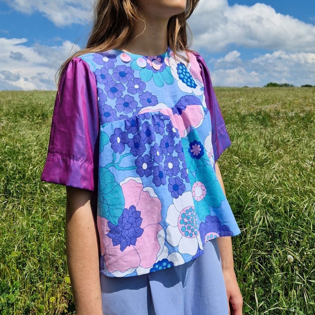 Blouse upcyclée Hortense – Taille M