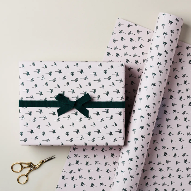 Pink Palm Tree Wrapping Paper