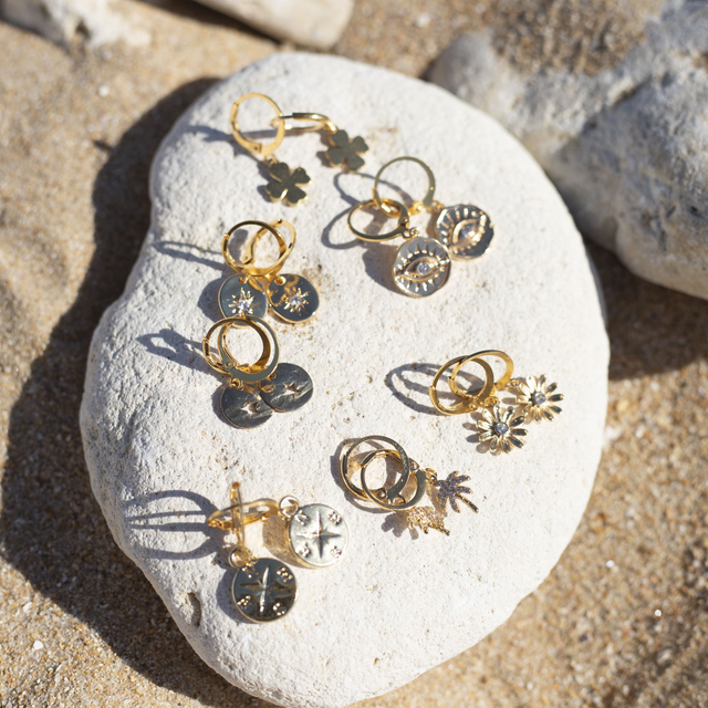 Boucles d&#039;oreilles mini-créoles dorées