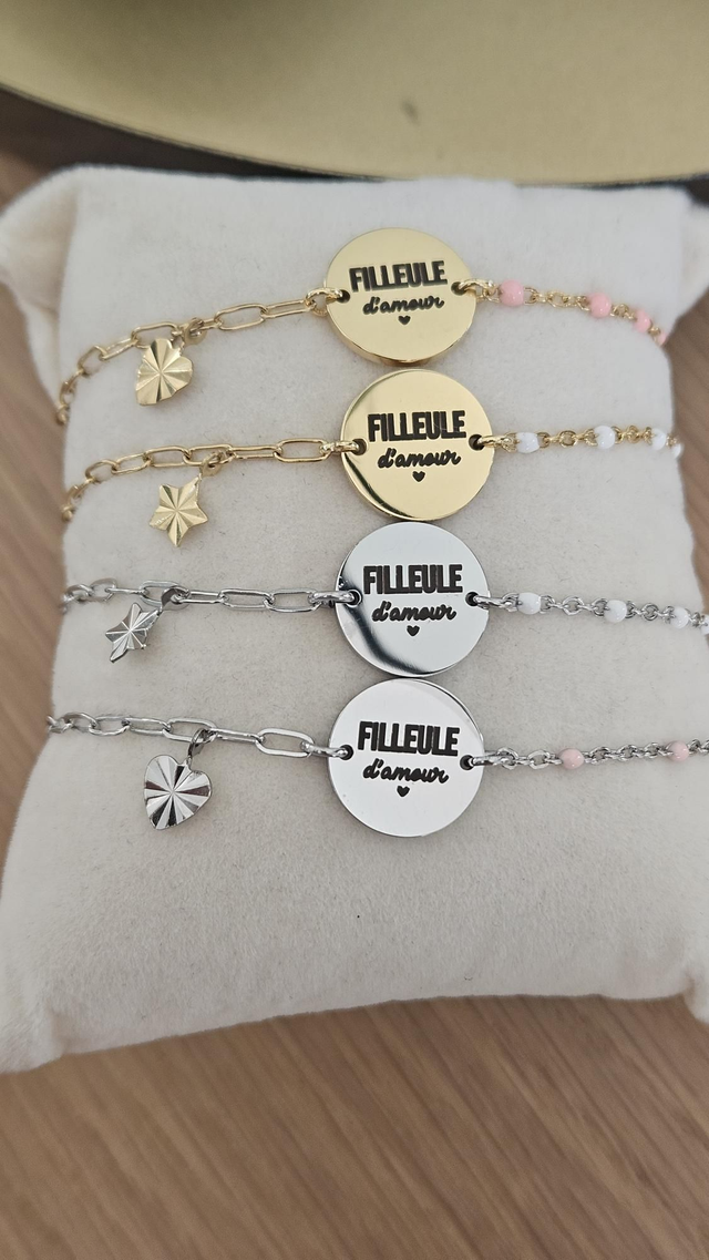 Bracelet chaîne "filleule d'amour "