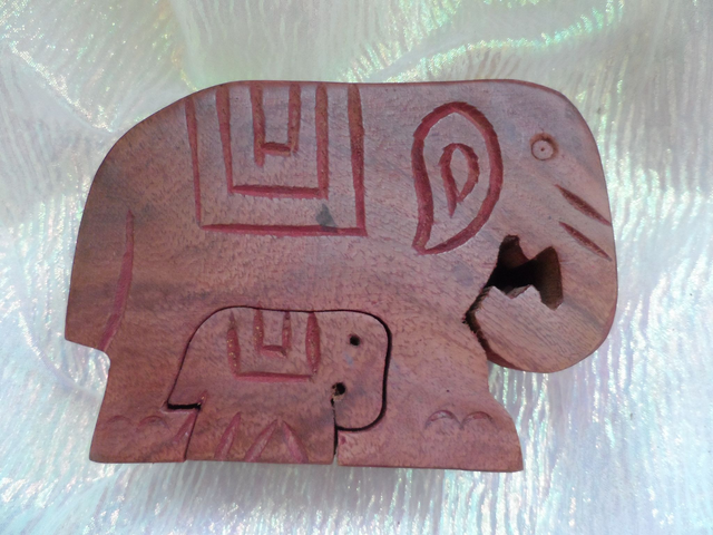 Boîte à secrets Eléphant en Bois
