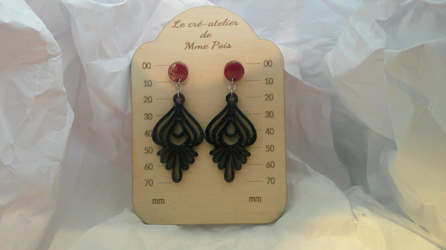 Boucles d’oreilles bois peint – Collection Âme Bohème