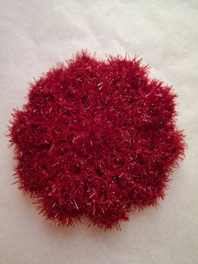 Eponge Fleur GM rouge brillant