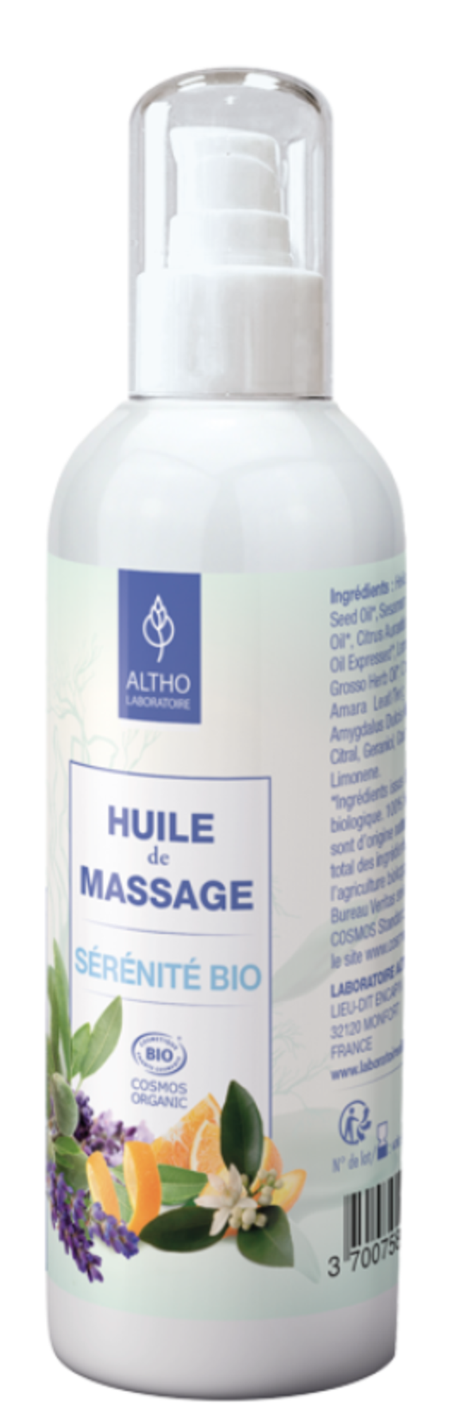 Huile de massage Sérénité 200ml