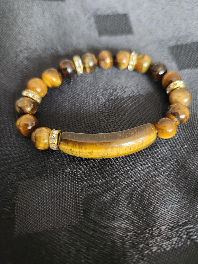 WOMENS TIGERS EYE ELASTICATED BRACELET 
