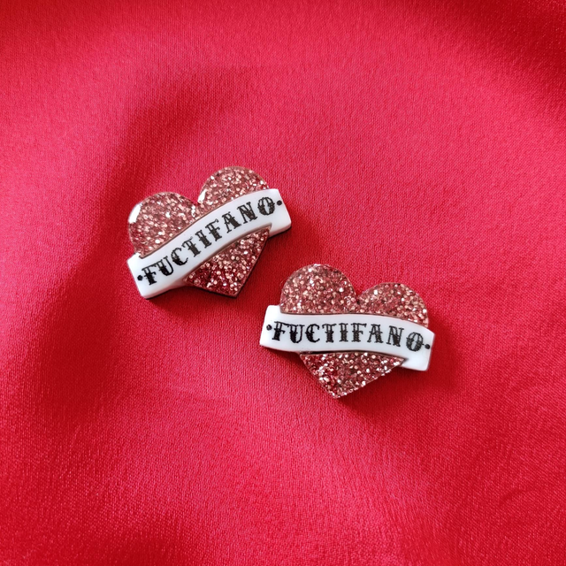 Fuctifano acrylic glitter earrings 