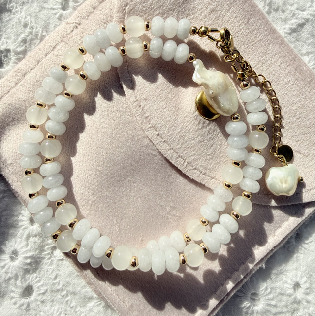 Pearl - Shaved Ice &amp; Freshwater Pearl Beaded Choker Style Necklace