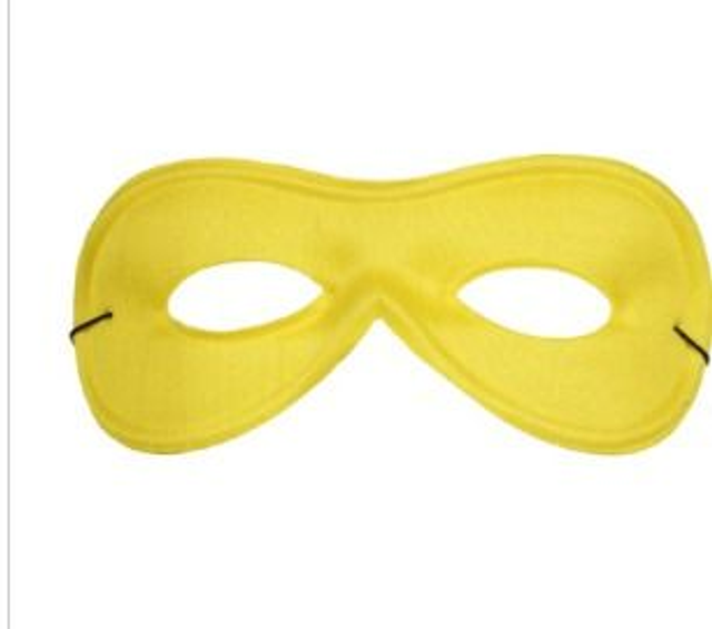 CARNEVALE,   MASCHERA PIERROT GIALLA IN SETA “EXTRA”