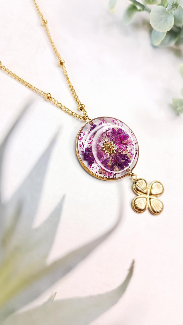 Collier sautoir APILA - Violet pourpre