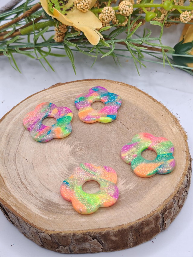 Fleurs Amaya Paillettes effet transparent Fluo 